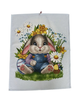 Полотенце вафельное голубое 45x60